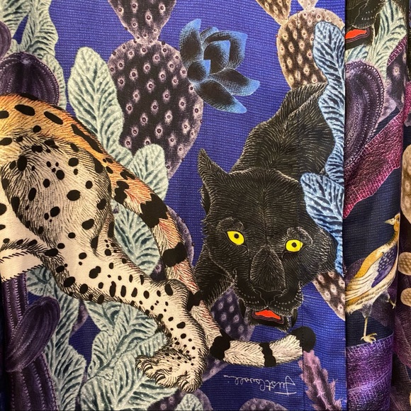 Just Cavalli Satin Print Button-Up Blouse/Top - Picture 8 of 15